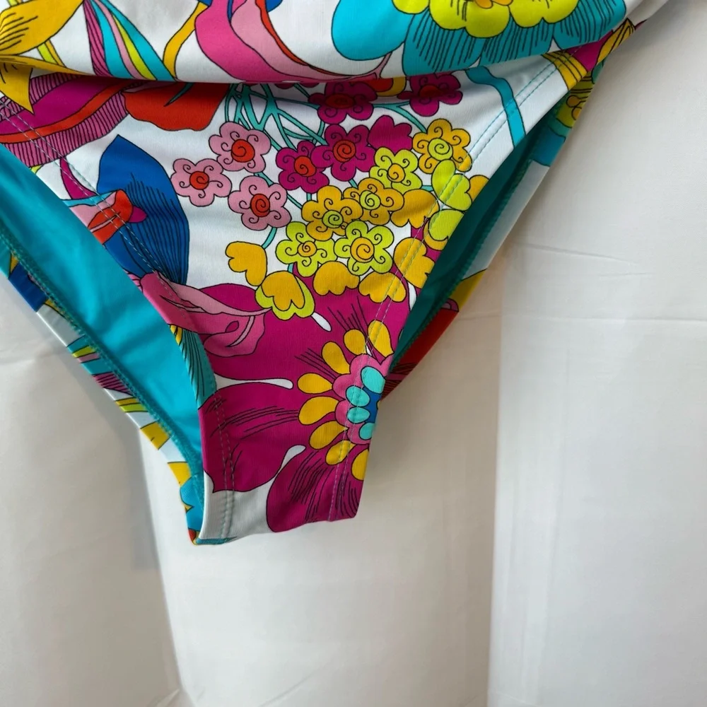 Trina Turk Red and Yellow One Piece Swimsuit - Picture 8 of 12